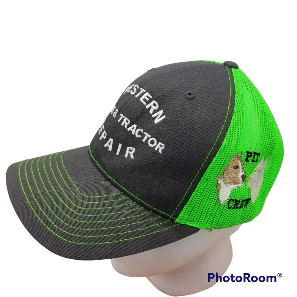 Western Truck & Tractor Pit Crew Neon Green & Gray Mesh Trucker Hat Richardson